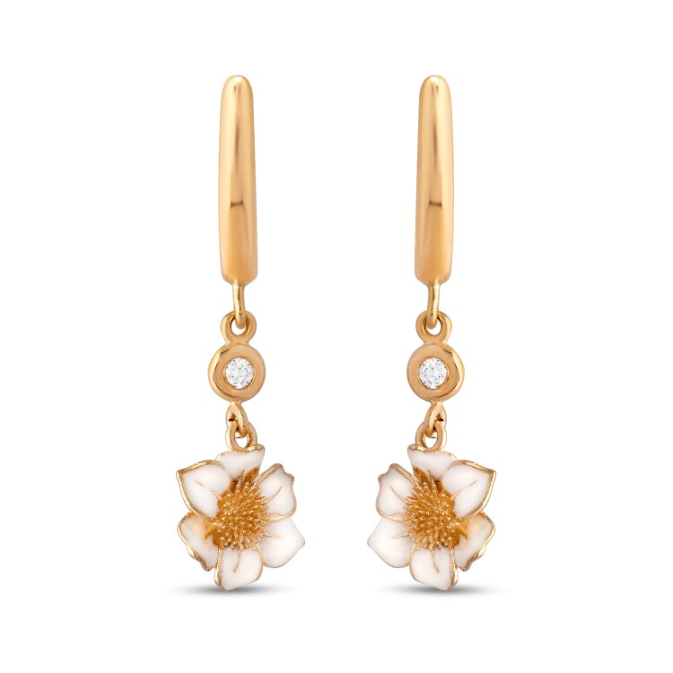 Серьги Roberto Bravо White Dreams с эмалью и бриллиантами. Серьги Roberto Bravо White Dreams с эмалью и бриллиантами.