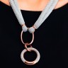 Колье Adami Martucci из серебряной сетки с круглой подвеской