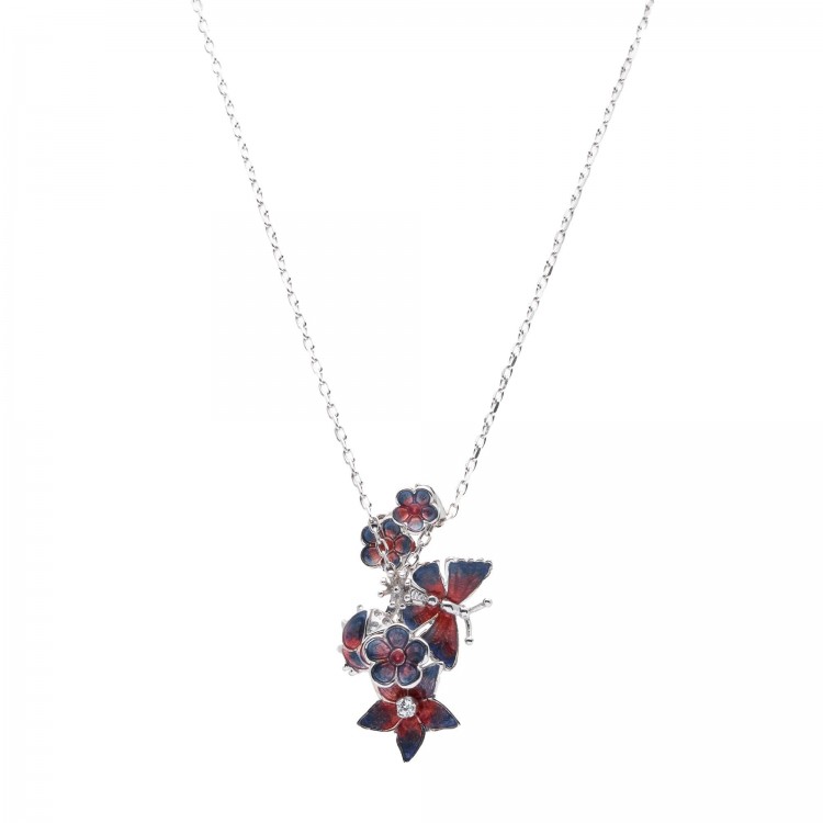 Колье Roberto Bravo Tanzanite с эмалью и фианитом.