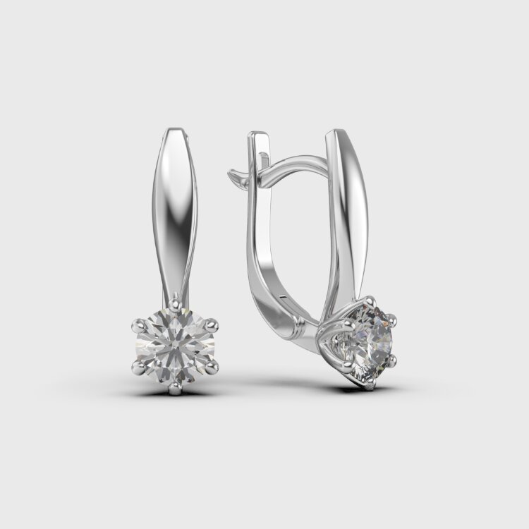 Сережки у білому золоті, з діамантами 348901121