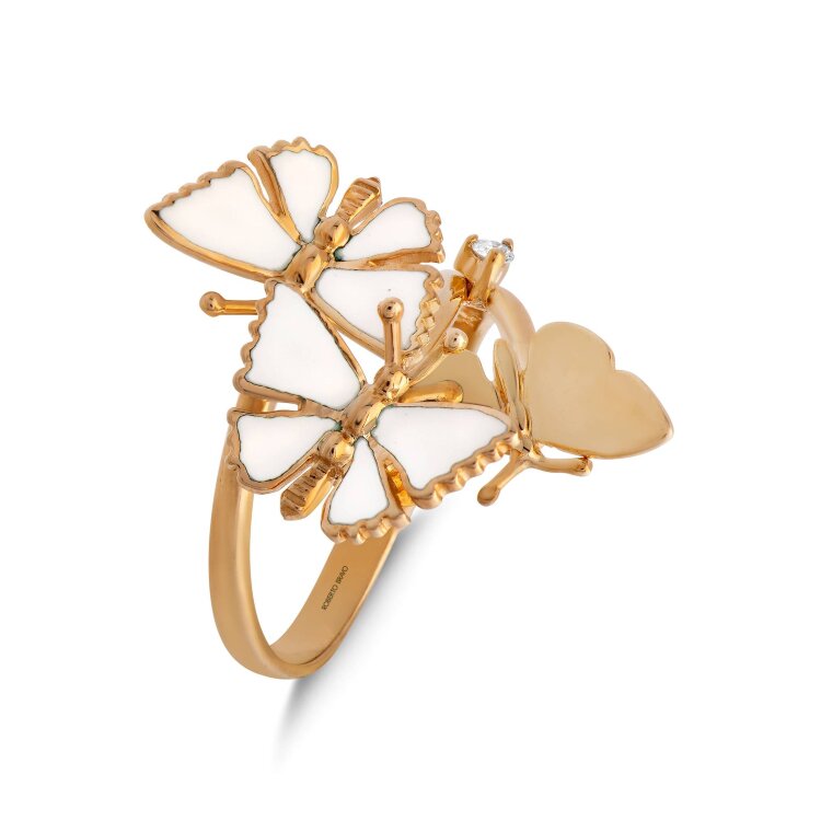 Каблучка White Dreams з емаллю та діамантом WDFR0006-00 Каблучка White Dreams з емаллю та діамантом WDFR0006-00