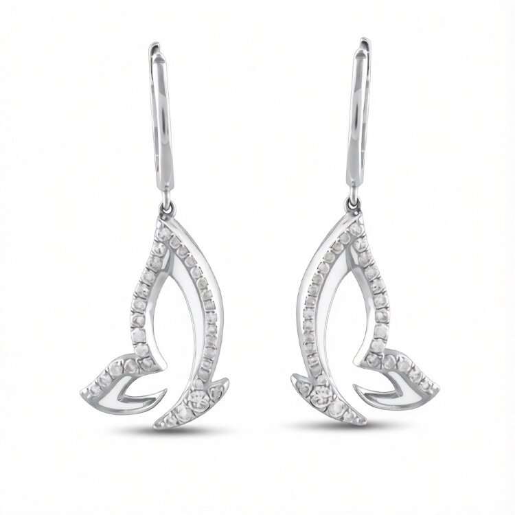 Сережки Chicky з емаллю та діамантами AKP01351-W