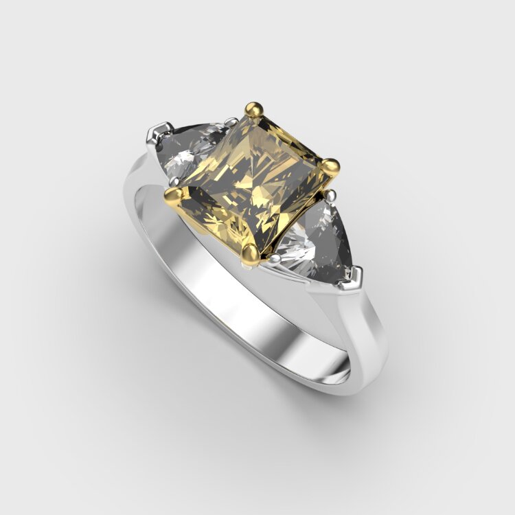 Каблучка у комбінованому золоті, з діамантами 249271121