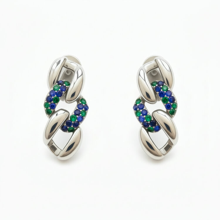 Сережки Rainbow з фіанітами DM4262-2-3CE