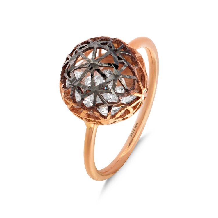 Каблучка Bigo з фіанітами BIXR0027-02 Каблучка Bigo з фіанітами BIXR0027-02