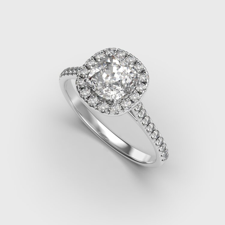 Каблучка у білому золоті, з діамантами 246811121