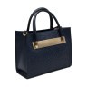 Жіноча Італійська сумка Ripani з натуральної шкіри темно-синього кольору з тисненням