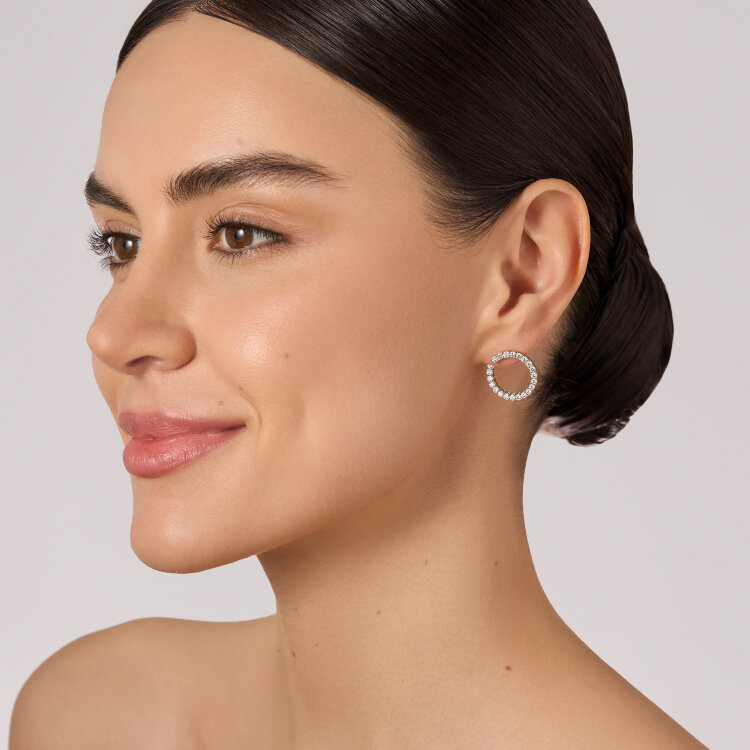 Сережки у білому золоті, з діамантами 347331121