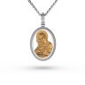 Підвіска-іконка Божа Матір з комбінованого золота, з діамантами 132771121