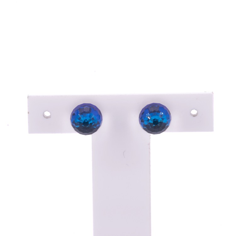 Женские серьги-гвоздики с кристаллами синего цвета Jablonec