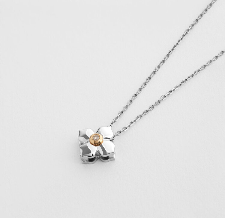 Кольє з комбінованого золота, з діамантом 735141121