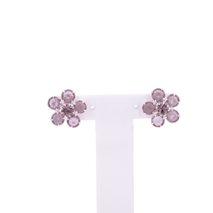 Женские серьги в форме цветка с кристаллами светлого цвета Jablonec