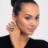 Серебряное кольцо Misis в виде спирали с бабочками