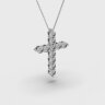 Кольє «Хрестик» у білому золоті, з діамантами 747091121 Кольє «Хрестик» у білому золоті, з діамантами 747091121