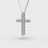 Кольє «Хрестик» у білому золоті, з діамантами 747091121 Кольє «Хрестик» у білому золоті, з діамантами 747091121