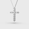 Кольє «Хрестик» у білому золоті, з діамантами 747091121 Кольє «Хрестик» у білому золоті, з діамантами 747091121