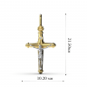 Крестик "Дитячий" з комбінованого золота, з діамантом 11212421