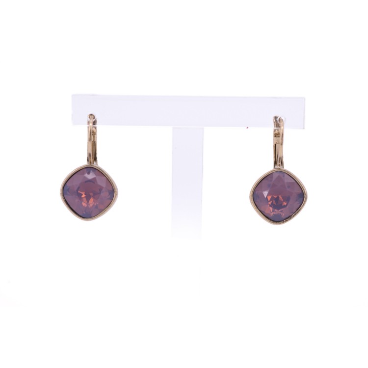 Женские серьги овальной формы с кристаллами фиолетового цвета  Jablonec