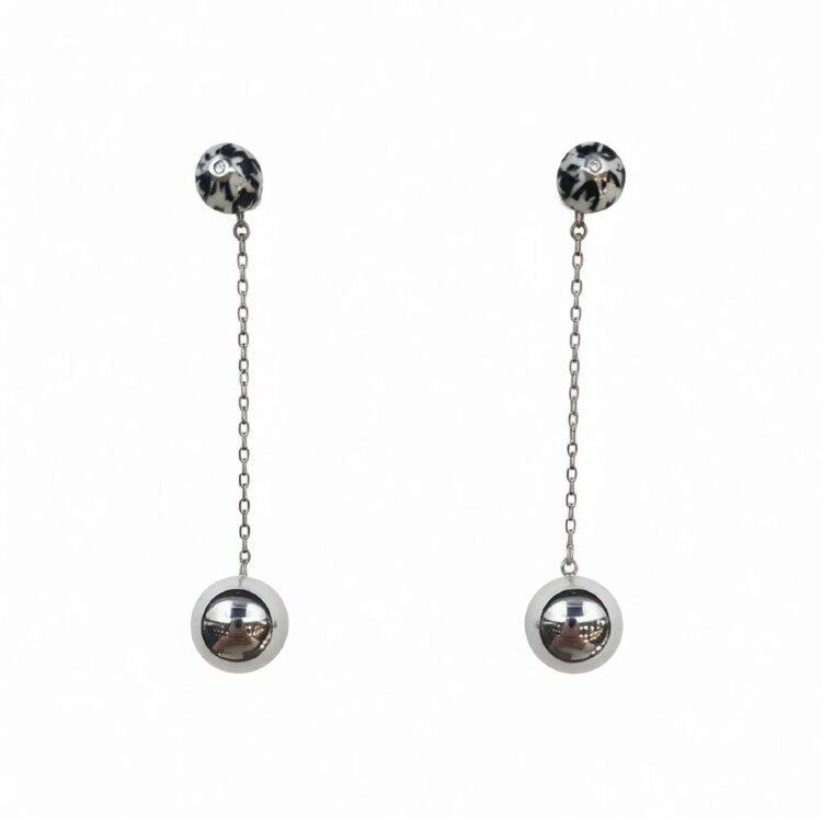 Сережки Pied de Poule з емаллю PPXE1003-CZ