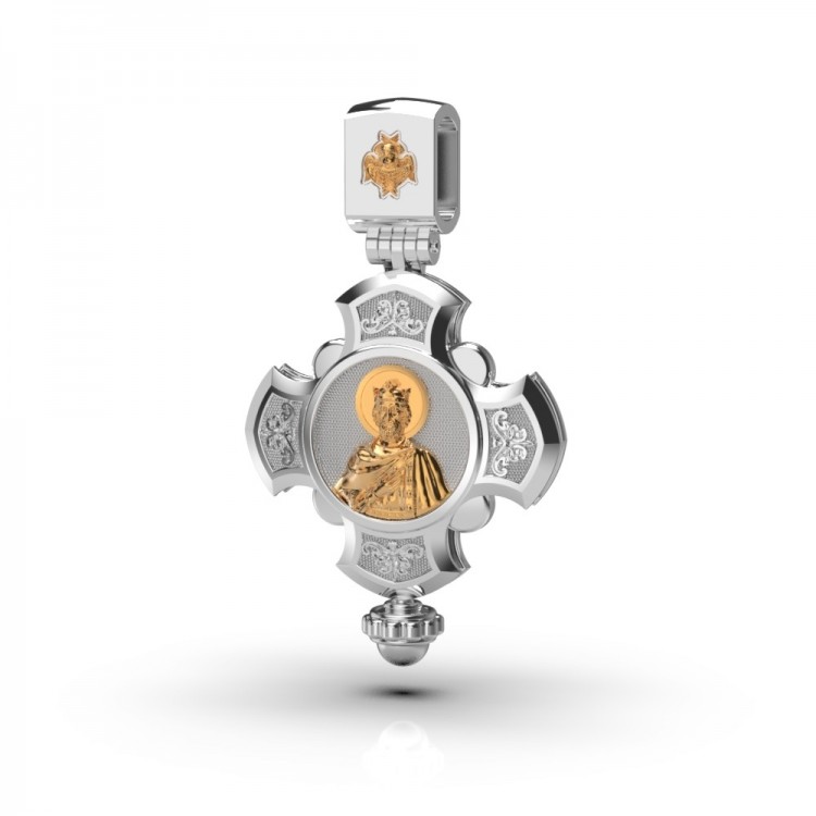 Крест-мощовик із комбінованого золота 123241100