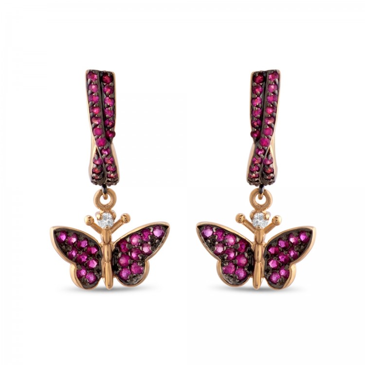 Серьги Roberto Bravo Monarch Butterfly с сапфирами и бриллиантами