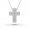 Кольє «Крестик» з білого золота, з діамантами 116001121