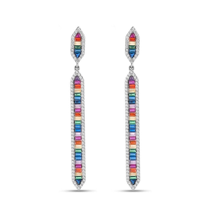Сережки Rainbow з фіанітами DM4138-7CE