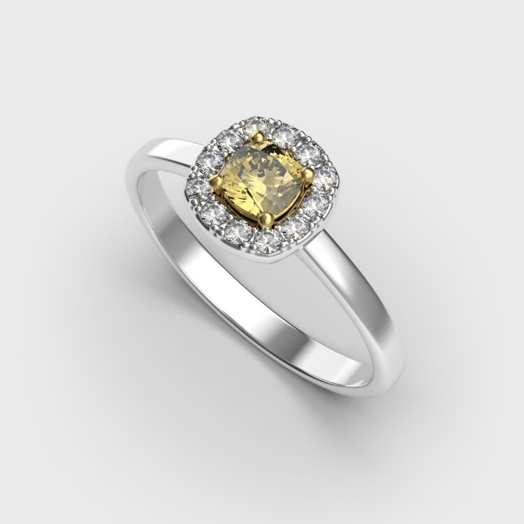 Каблучка у комбінованому золоті, з діамантами 248261121