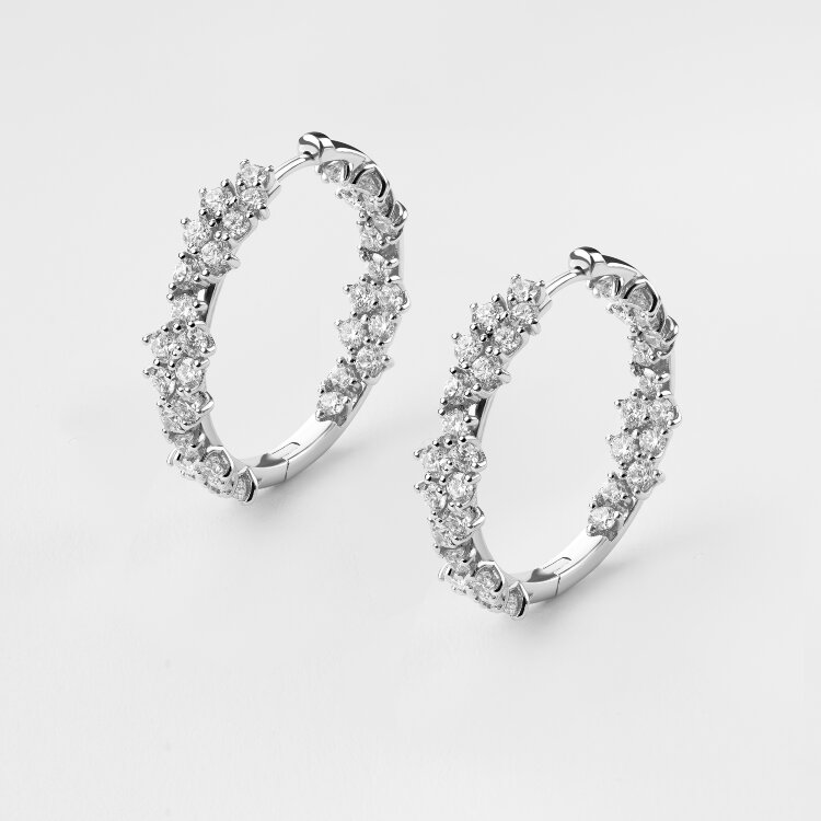 Сережки у білому золоті, з діамантами 347471121