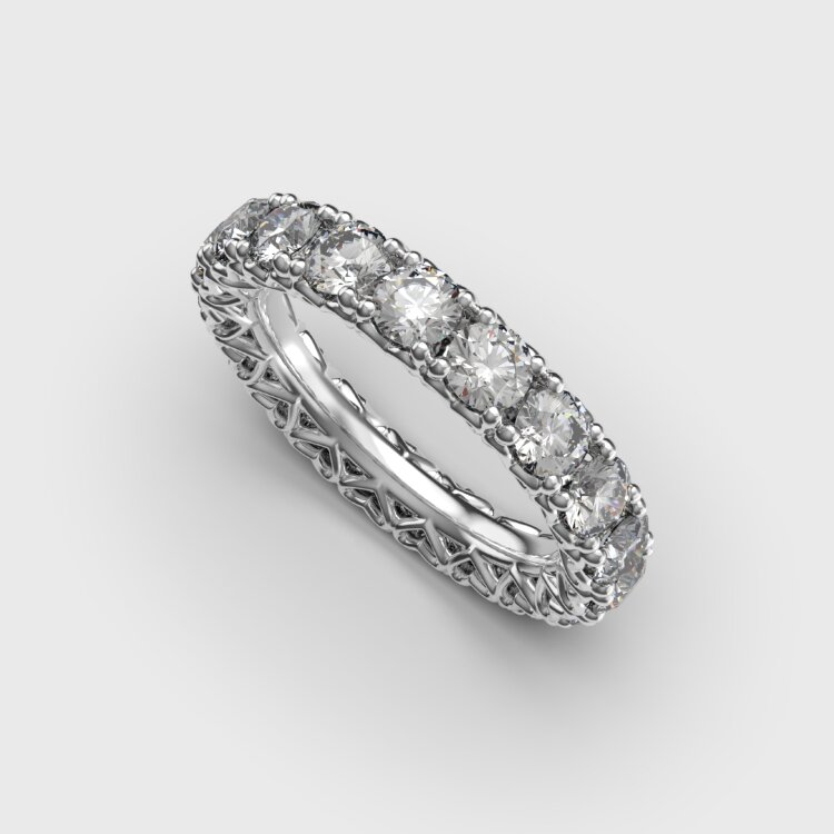 Каблучка у білому золоті, з діамантами 245541121