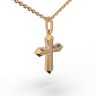 Крестик "Міні" з червоного золота, з діамантами 13362421