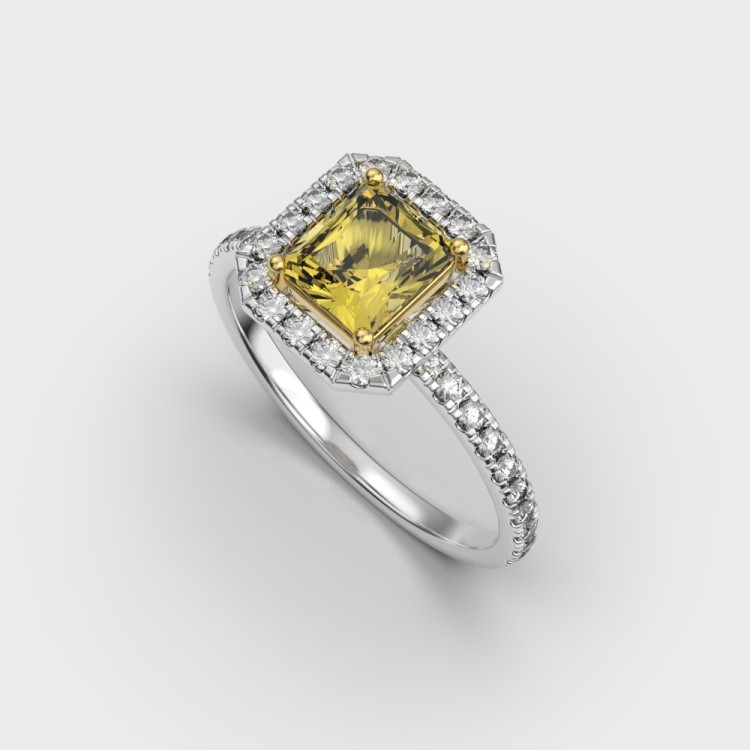 Перстень з білого золота, з діамантами 242611121