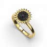 Каблучка «Соняшник» з жовтого золота, з чорними діамантами 226153122