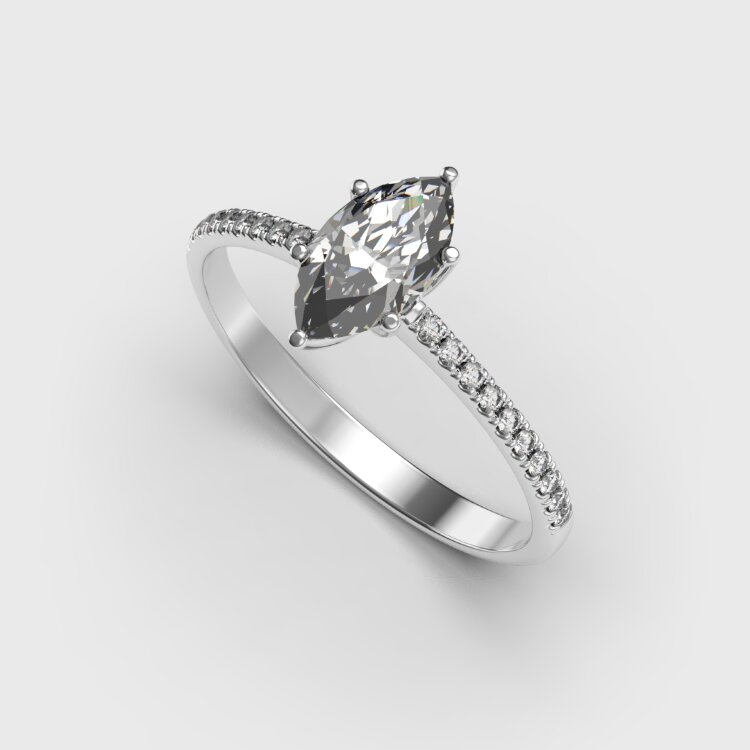 Каблучка у білому золоті, з діамантами 247241121 Каблучка у білому золоті, з діамантами 247241121