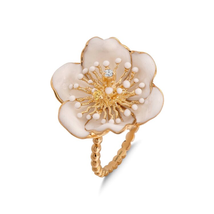 Кольцо Roberto Bravo White Dreams с эмалью сапфиром и бриллиантами. Кольцо Roberto Bravo White Dreams с эмалью сапфиром и бриллиантами.