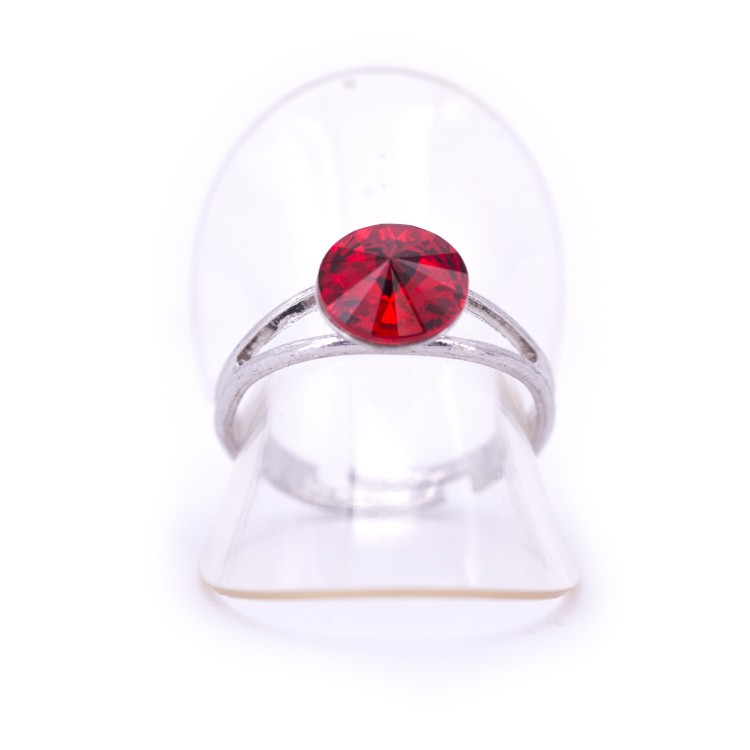 Женское кольцо из стали с кристаллами красного цвета Jablonec