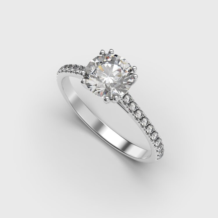 Каблучка у білому золоті, з діамантами 247961121