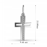 Хрестик з білого золота, з діамантами 16531121