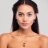 Кольє Misis з коралом, емаллю і фіанітами CA07840