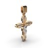 Крестик з комбінованого золота, з чорними діамантами 124292400