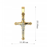 Хрестик з комбінованого золота, з діамантом 11232421