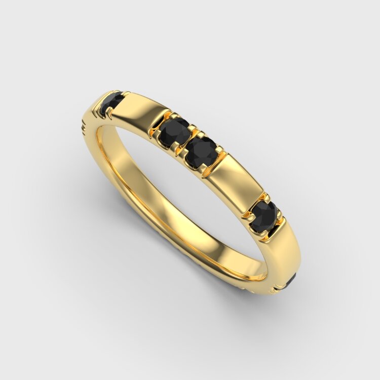 Обручка у жовтому золоті, з чорними діамантами 247561622
