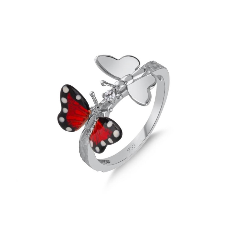 Кольцо Roberto Bravo Monarch Butterfly с эмалью и фианитами.