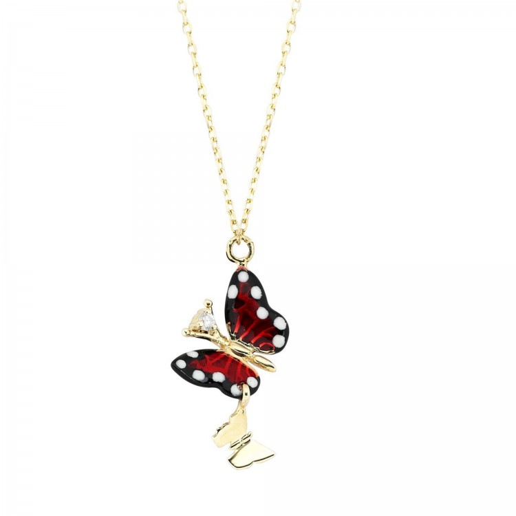 Колье Roberto Bravo Monarch Butterfly с эмалью и бриллиантом.