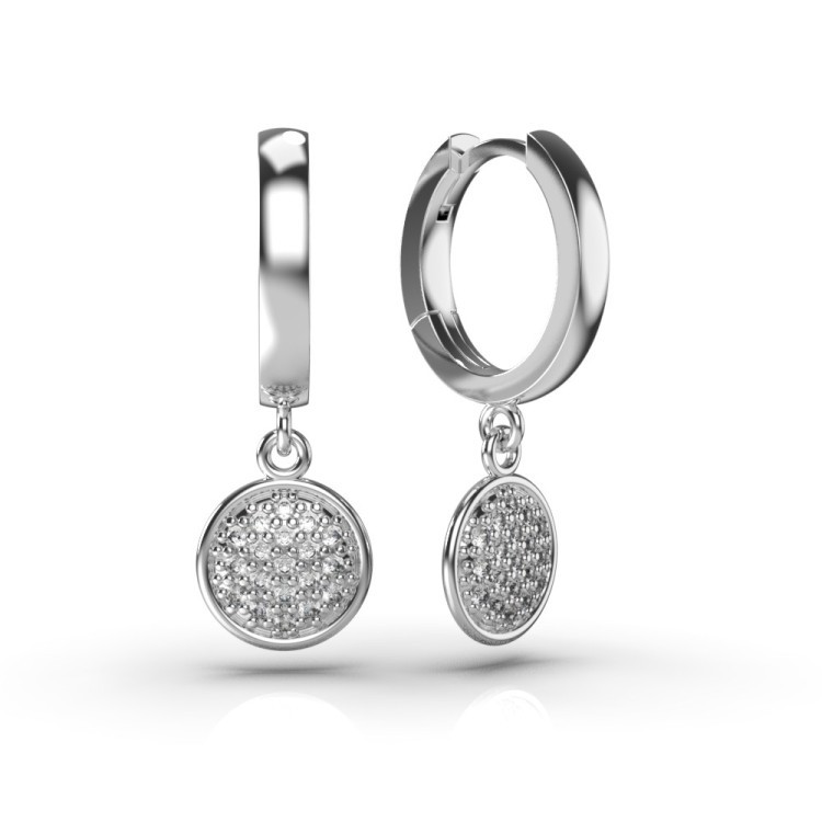 Сережки з білого золота, з діамантами 318461121