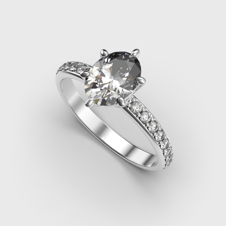 Каблучка у білому золоті, з діамантами 248801121