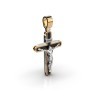 Крестик з комбінованого золота, з емалью 137692400