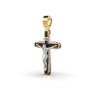 Крестик з комбінованого золота, з емалью 137692400