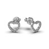 Сережки «Серце» з білого золота, з діамантами 327081121
