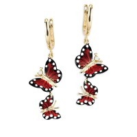 Серьги Roberto Bravo Monarch Butterfly с эмалью и бриллиантами